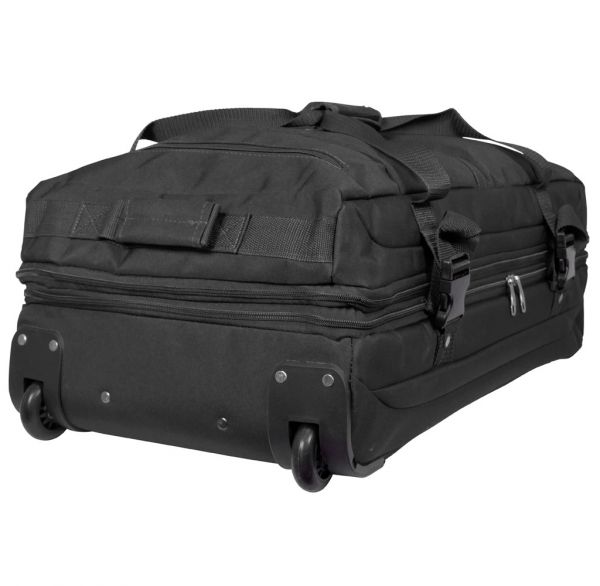 Reisetasche mit Rollen 80L Reise Trolley hochwertig Dehnfalte Hemdenfach schwarz