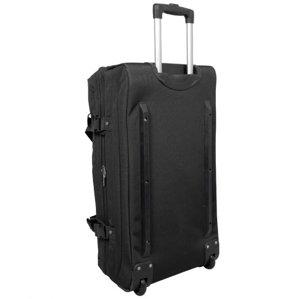 Reisetasche mit Rollen 80L Reise Trolley hochwertig Dehnfalte Hemdenfach schwarz