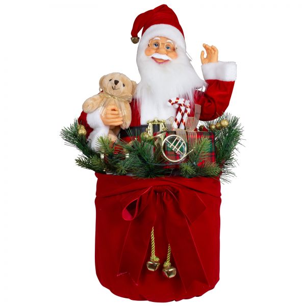 Weihnachtsmann 60cm im Sack mit LED + Musik